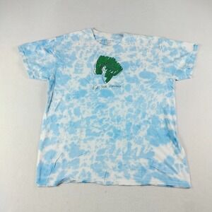 Chemistry T Shirt Mens  Medium Blue Eat Your Greens Graphic Tie Dye Short Sleeve